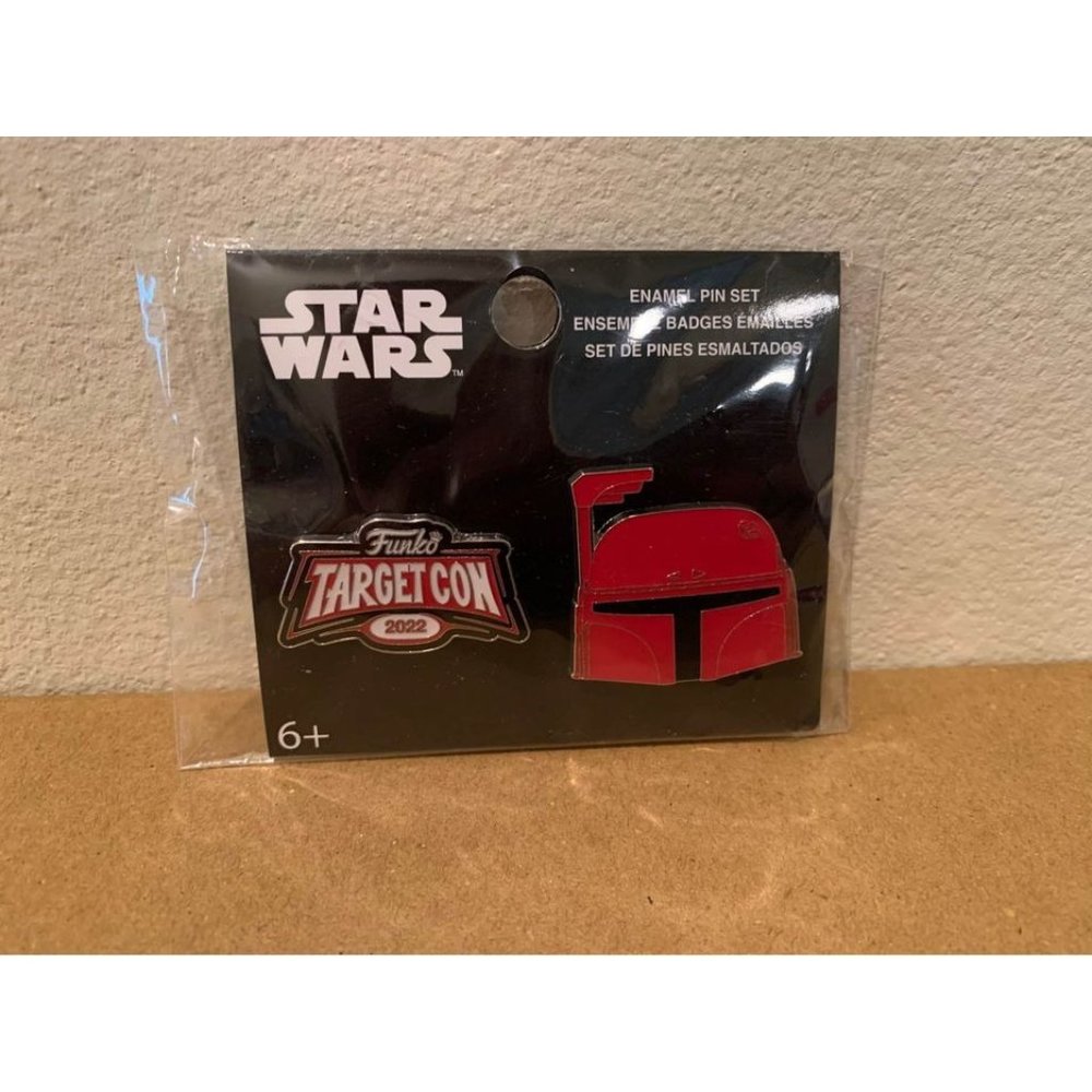 Funko Star Wars Boba Fett Red Chrome Target Con 2022 Enamel Pin Set 6+